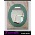 Ornate Serviced apartment bathroom silver oval mirror ,mirror for buildings